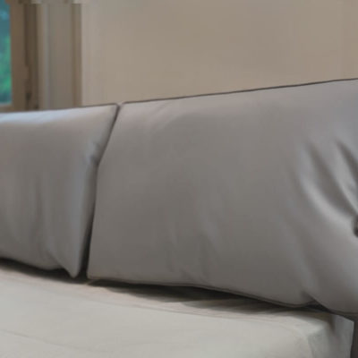 dettaglio letto matrimoniale beatrice testata ecopelle