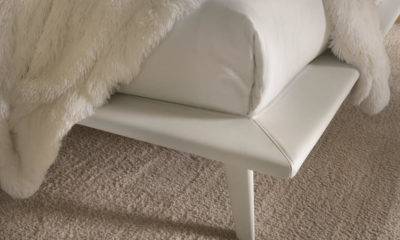 letto matrimoniale bianco ALLISON dettaglio fascia slim ecopelle