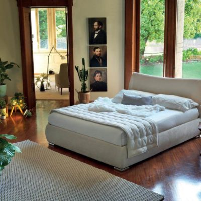 letto matrimoniale corinne tessuto fascia alta