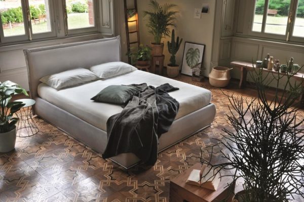 letto matrimoniale helene giroletto tessuto