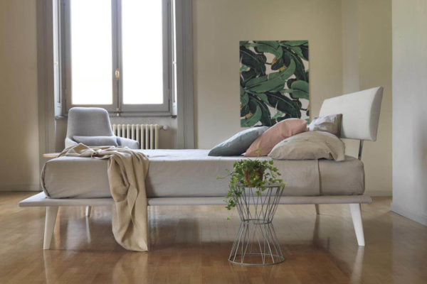 letto matrimoniale nicole testata tessuto