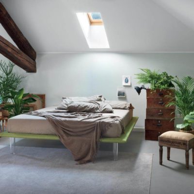 letto matrimoniale sommier giroletto slim tessuto